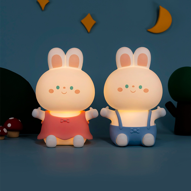 Girls Nursery Gifts Baby Sleeping Lamp Usb Rechargeable  Silicone Little Bunny Small Night Light Touch Sensor Kids Lamp