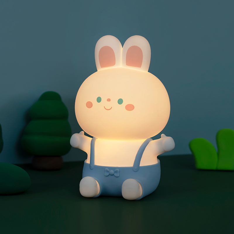 Girls Nursery Gifts Baby Sleeping Lamp Usb Rechargeable  Silicone Little Bunny Small Night Light Touch Sensor Kids Lamp