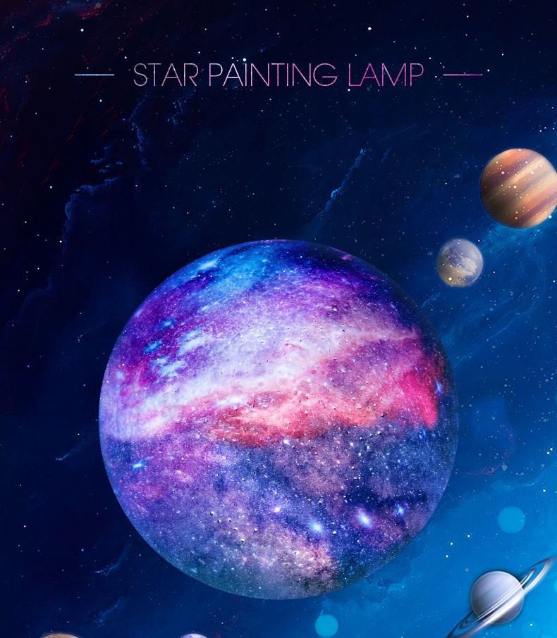 Moon Lamp Kids Night Light Galaxy Lamp 5.9 inch 16 Colors LED 3D Star Moon Light with Wood Stand Remote & Touch Control For Gift