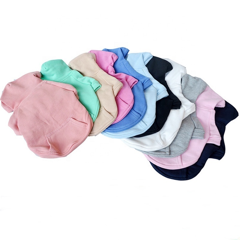 Wholesale Hot Style Cheap Cotton Plain Color Pet Clothes Dog Hoodies Pet baseball Hoodie T Shirt For Small Medium Large Dogs