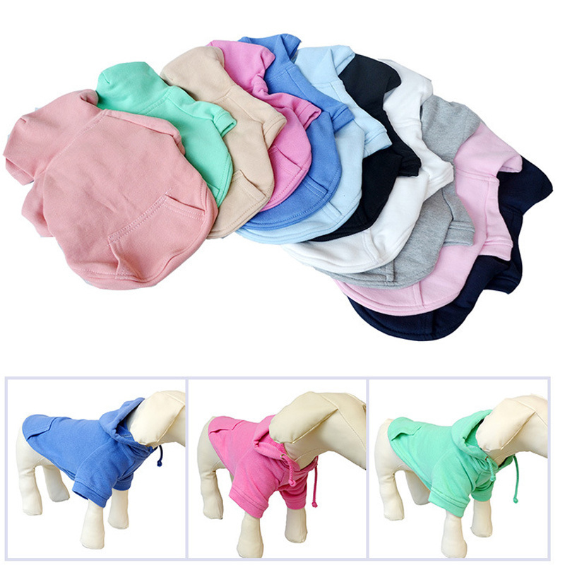 Wholesale Hot Style Cheap Cotton Plain Color Pet Clothes Dog Hoodies Pet baseball Hoodie T Shirt For Small Medium Large Dogs