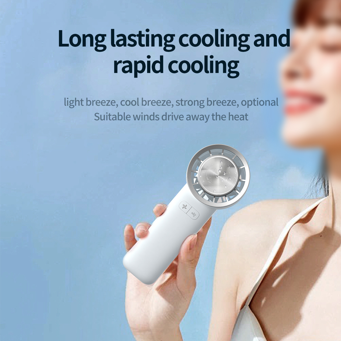 2024 New Design Best Selling Cold Compress Handheld Fan Ice Cooling Portable Mini Desk Fan USB Rechargeable Hand Fan