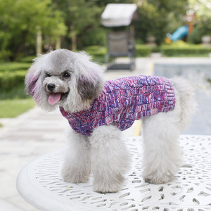 OEM Custom Pet Clothing Dog Cat Clothes Autumn And Winter Thickening Warm Soft Knit Dogs Sweater For Teddy Bichon Pomeranian