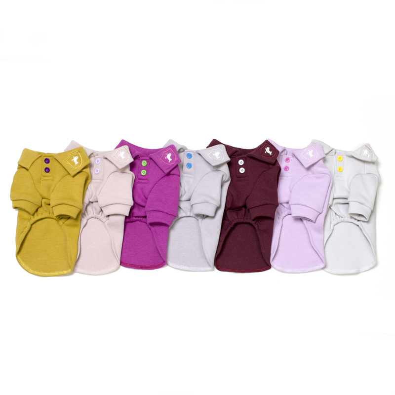 New pet clothes dog polo shirt 5-color high stretch 100% cotton pet dog T-shirt Schnauzer Teddy clothes for JP and KR