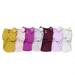 New pet clothes dog polo shirt 5-color high stretch 100% cotton pet dog T-shirt Schnauzer Teddy clothes for JP and KR