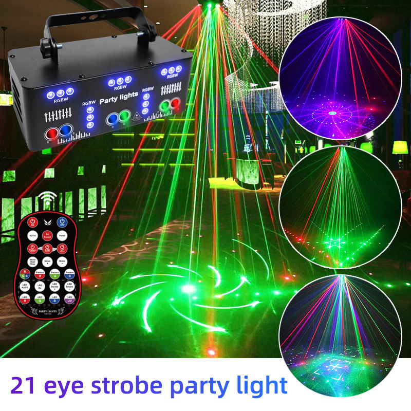 21 lens stage dj disco light dmx beam projector sound activated party lights DJ laser Nightclub bar Xmas party lighting