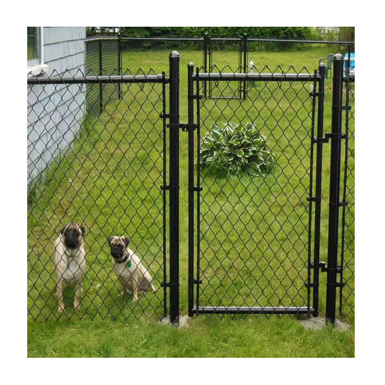 Leadwalking Chain Link Fence Gate Custom Black Vinyl Chain Link Fence Wholesaler China 3.0mm Wire Thickness Chain Link Fencing