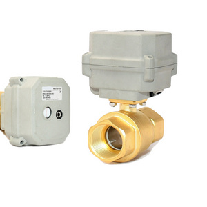 1 1/4" DN32 npt bsp dc24v dc12v 2 way motorized mini water automatic actuator valve shut off electric brass ball valve