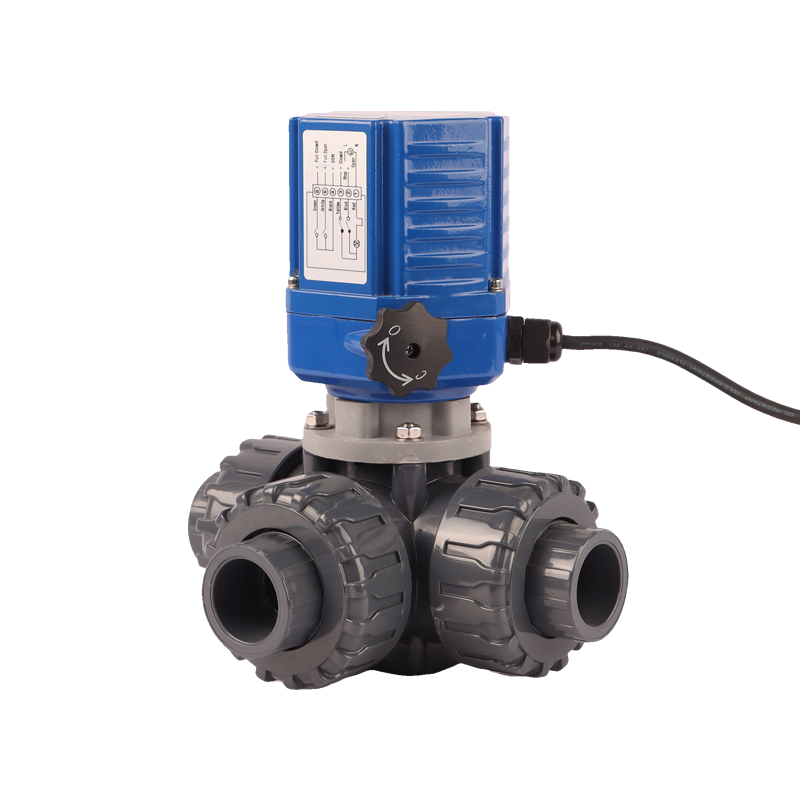 PVDF CPVC UPVC 3 Way Motorized Water Valve Electric 3 Way Electric PVC Actuator Ball Valve Electric Actuator China