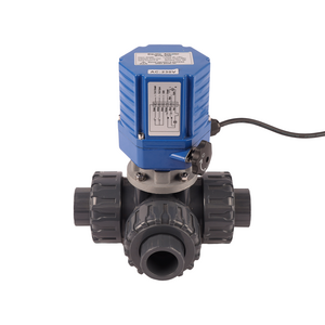 PVDF CPVC UPVC 3 Way Motorized Water Valve Electric 3 Way Electric PVC Actuator Ball Valve Electric Actuator China