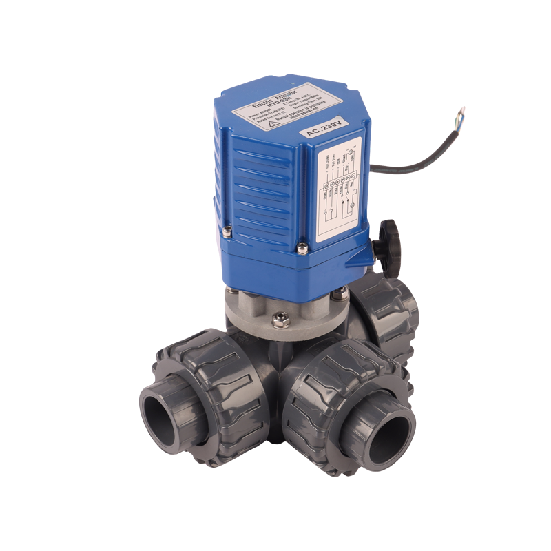 PVDF CPVC UPVC 3 Way Motorized Water Valve Electric 3 Way Electric PVC Actuator Ball Valve Electric Actuator China