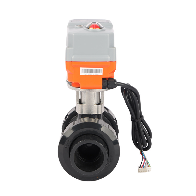 12v motorized automatic valve 2 way pvc 24v dc electric motor operated proportional control water union actuator ball valve