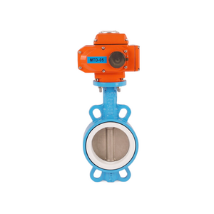 PTFE Seal Ductile Cast Iron RS485 Valve Electric Motorized Water Treatment Flow Operated Wafer Actuator Butterfly Valve