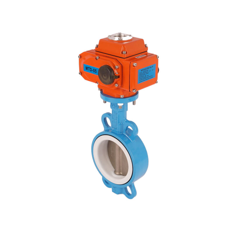 PTFE Seal Ductile Cast Iron RS485 Valve Electric Motorized Water Treatment Flow Operated Wafer Actuator Butterfly Valve