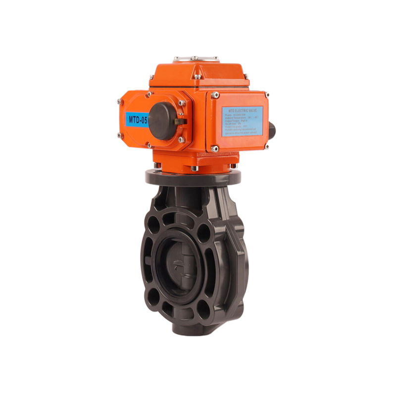 EPDM UPVC Failsafe to Close Wafer Electric Motorized Water Treatment Flow Control Actuator RS485 Butterfly Valve