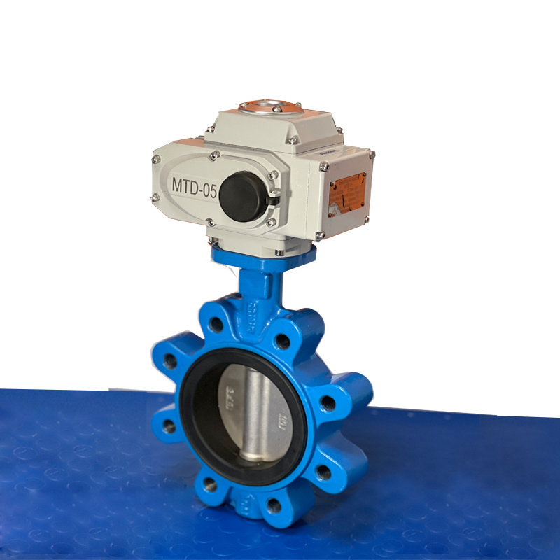 European Standard Electric Butterfly Valve Actuators Wafer Lug Cast Iron Water Flow Control Valve 4 20Ma AC 230