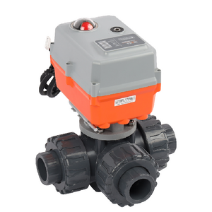 Modulated 24V 12V Actuated 50mm PVC Motorized Electric Water Control Actuator Ball  Valve