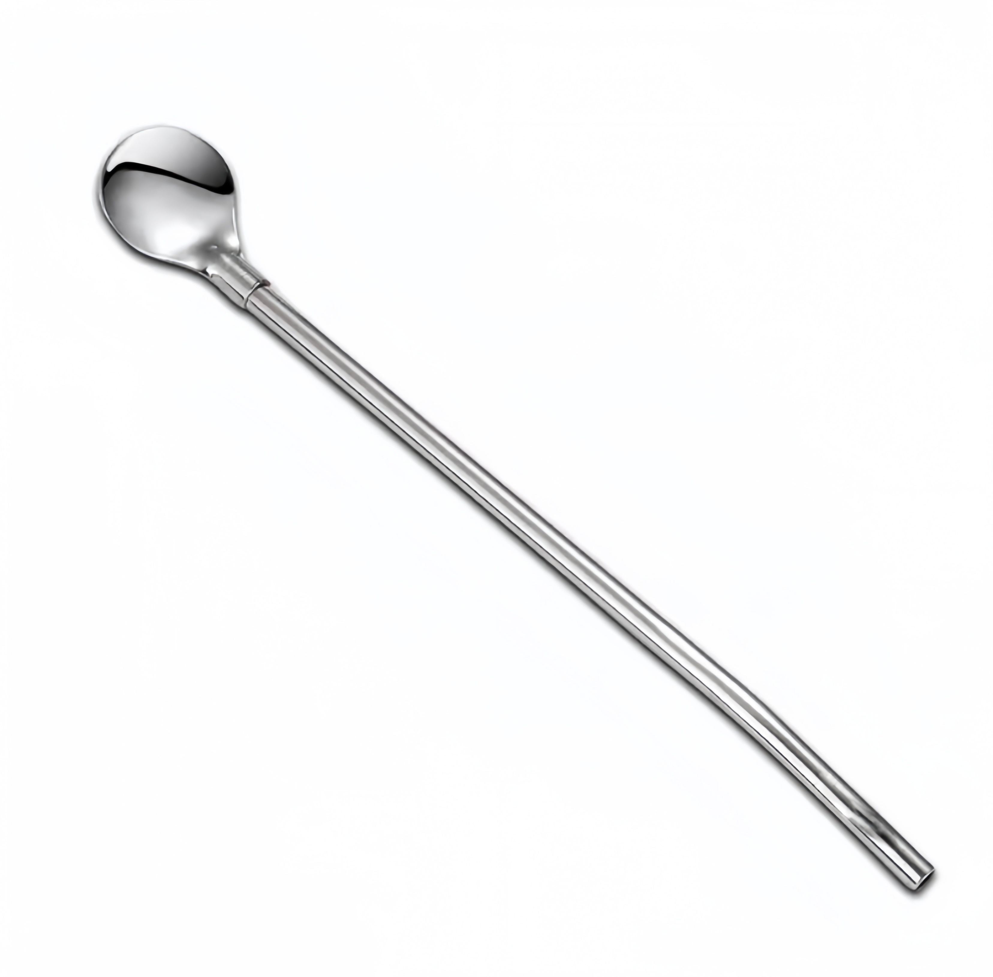 304 stainless steel straw spoon, travel camping dual-use long handle kitchen beverage coffee straw stirring spoon