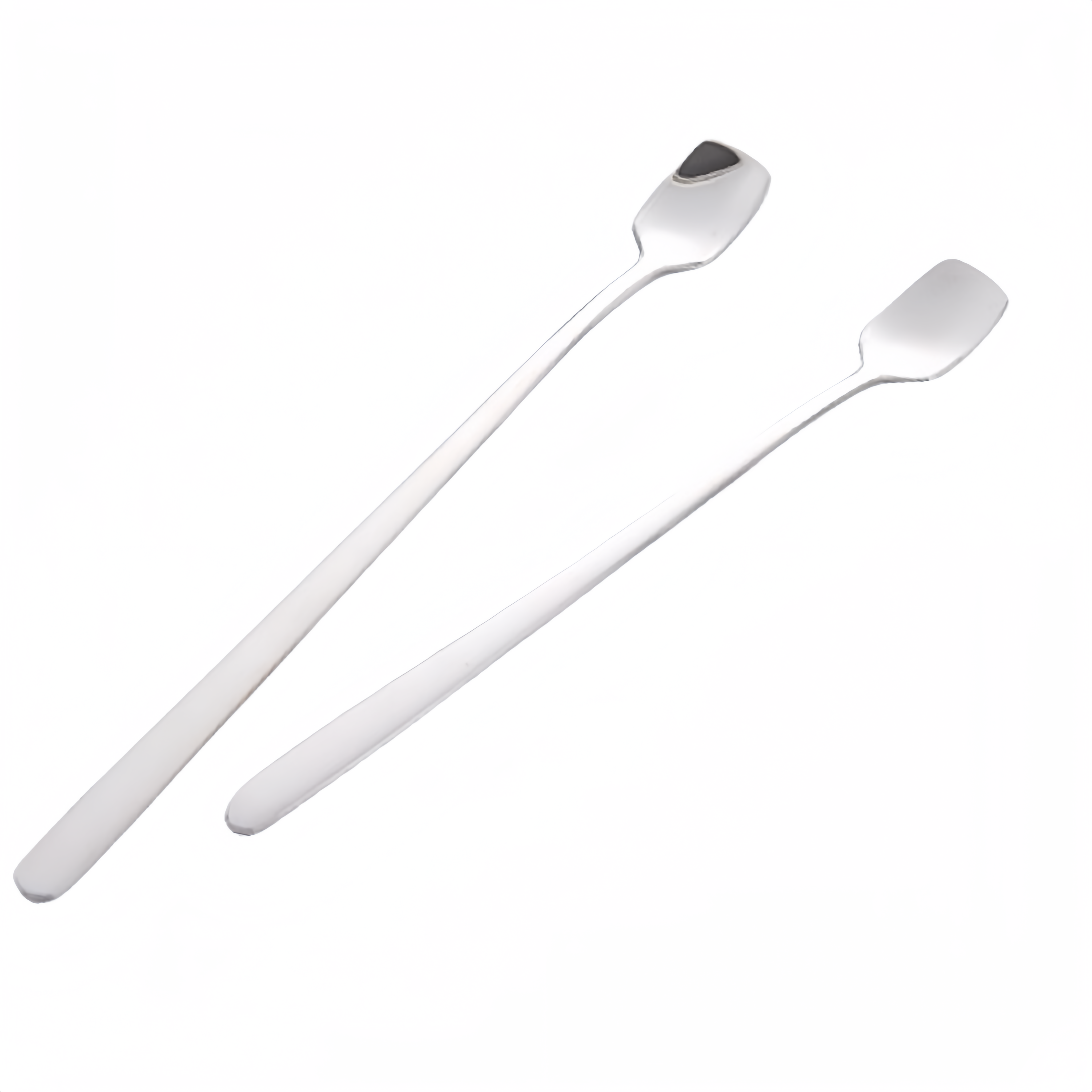 Stainless steel square straw spoon camping dual-use creative long handle stirring spoon beverage coffee colorful straw