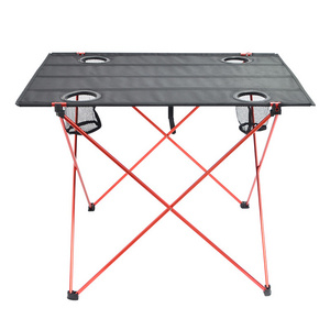 Outdoor Portable  Adjustable Lightweight  Oxford Cloth Table Top With Aluminum Frame Folding Mini Camping Dining Picnic Table