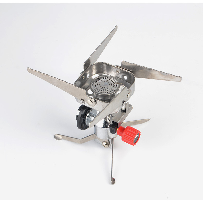 wholesale Stainless Steel Portable Outdoor Camping Three-Leg Stand Butane Cartridge Gas Stove Burner