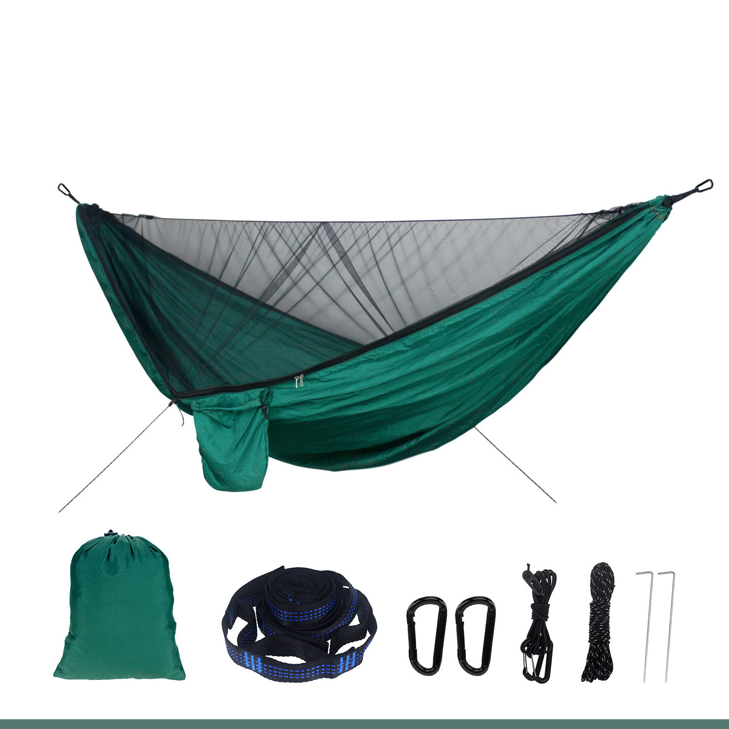 Outdoor Hanging Bed Sleeping Swing Portable Mosquito Net Camping Hammock with Waterproof Sun Shade Canopy Tarp  for 1~2 Person