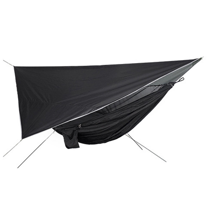 Outdoor Hanging Bed Sleeping Swing Portable Mosquito Net Camping Hammock with Waterproof Sun Shade Canopy Tarp  for 1~2 Person