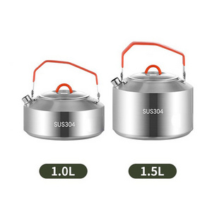 1L/1.5L Portable Food-Grade 304 Stainless Steel Camping and Picnic Outdoor Water Kettle