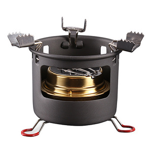 ALOCS B13 Outdoor Camping Alcohol Burn Stove with Stand Folding Picnic Outdoor Stove Camping Cookware with Kettle