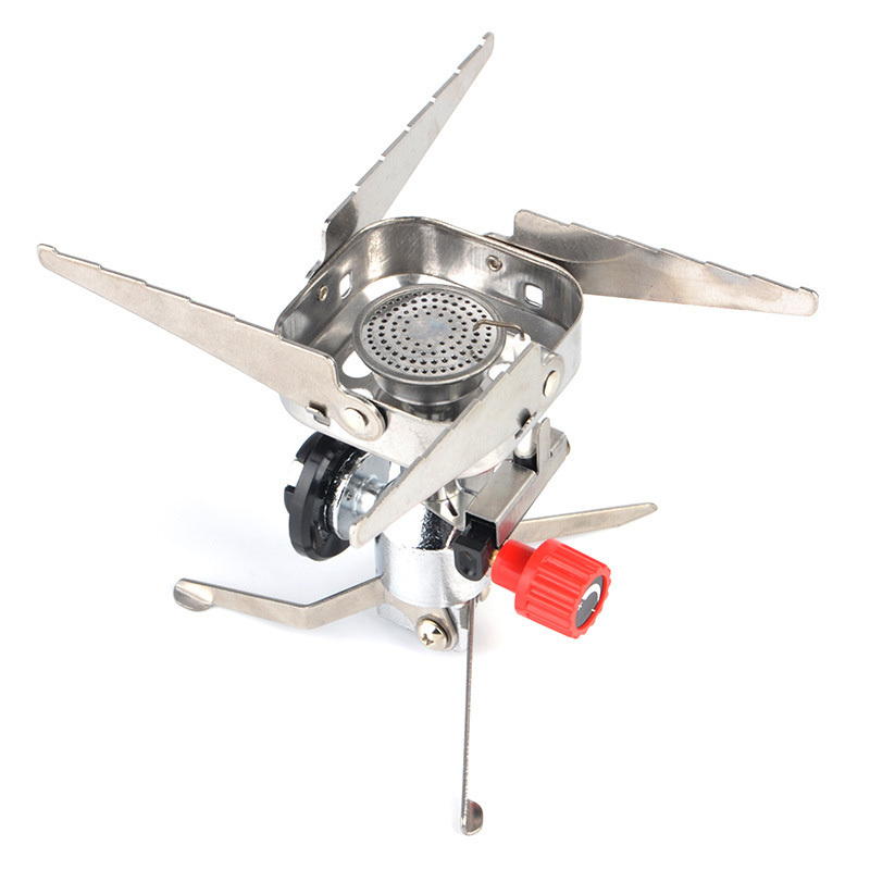 wholesale Stainless Steel Portable Outdoor Camping Three-Leg Stand Butane Cartridge Gas Stove Burner