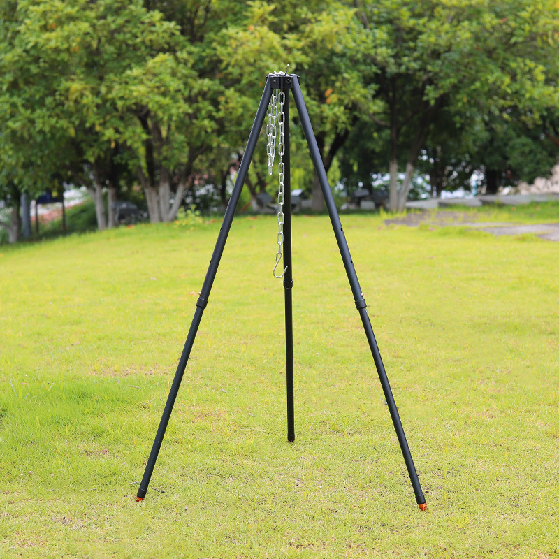 Aluminum Alloy Outdoor Camping Cooking Durable Campfire Tripod Hanging   Stand