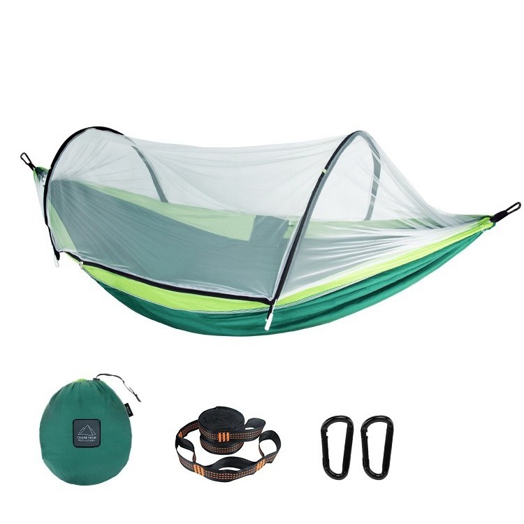 in stock and OEM  270cm*140cm light Weight Outdoor Camping Nylon Parachute Fabric Portable Travel POP up Mosquito Net Hammock