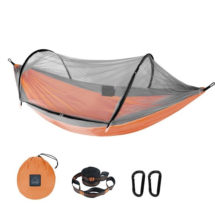 in stock and OEM  270cm*140cm light Weight Outdoor Camping Nylon Parachute Fabric Portable Travel POP up Mosquito Net Hammock