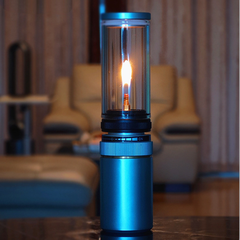 New Arrival Aluminum Alloy Gas-powered Portable Outdoor Camping Gas Candles Lamp with Gas Cartridge, Logo Customizing