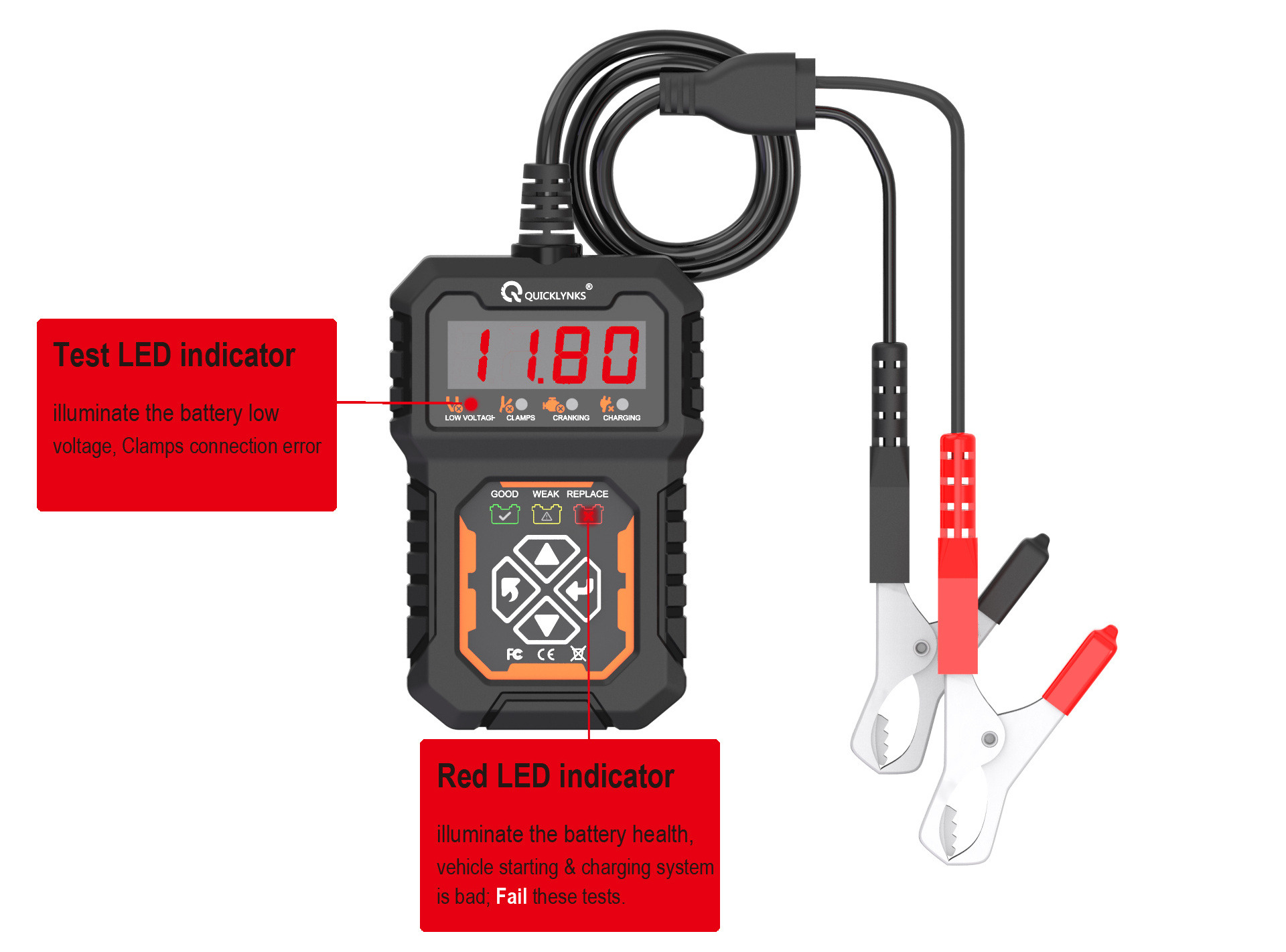 Ba108 Vehicle Battery Tester Battery Monitoring System  Battery Checker Tester