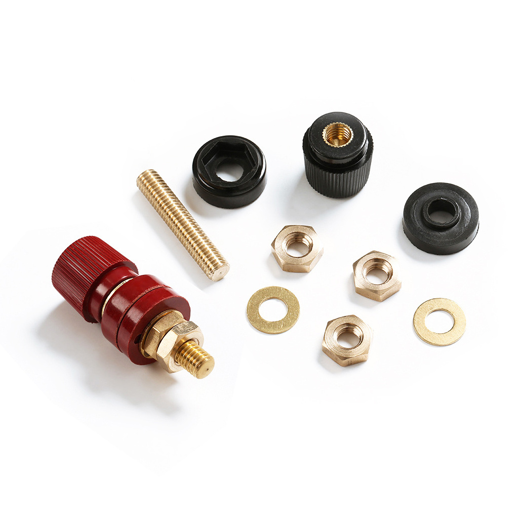 Inverter battery terminal insulated audio speaker post outer thread copper binding post terminal