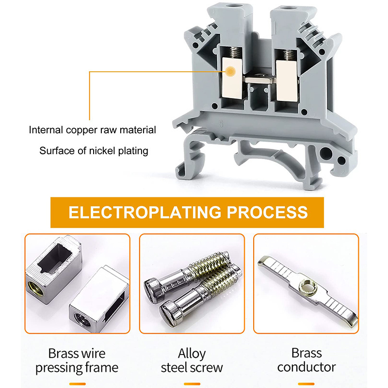 UKK connector UK Screw Wire Connector Three Level Din Rail Terminal UKK3 300V 25A terminal block 2.5mm