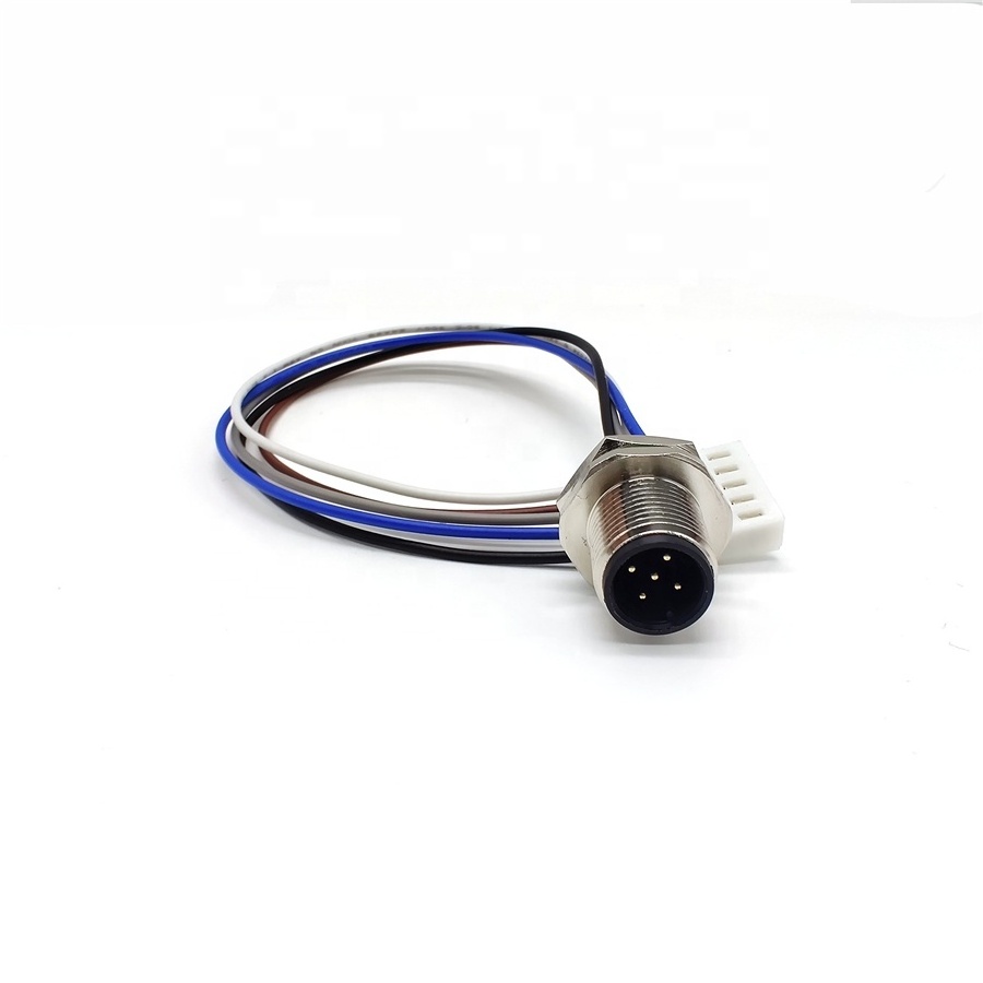 Supplier Sensor threaded coupling M12 PG type male cable plug IP67 metal shell straight M12 wire connector 5 pin with M12 cable