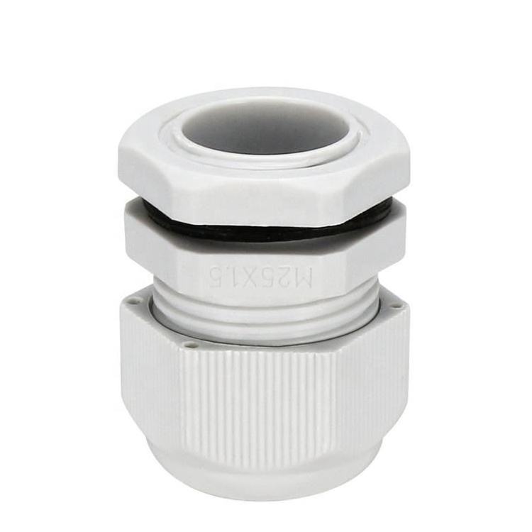 M25 White or customized IP68 Cable Gland Water Resistant Connector waterproof cable gland connector