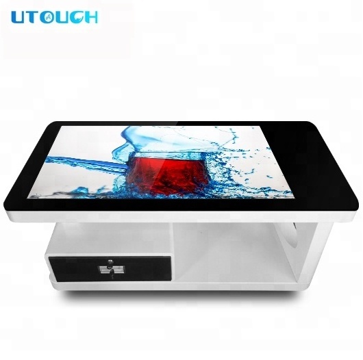 New Style 43'' interactive multi touch screen lcd coffee table on wheel