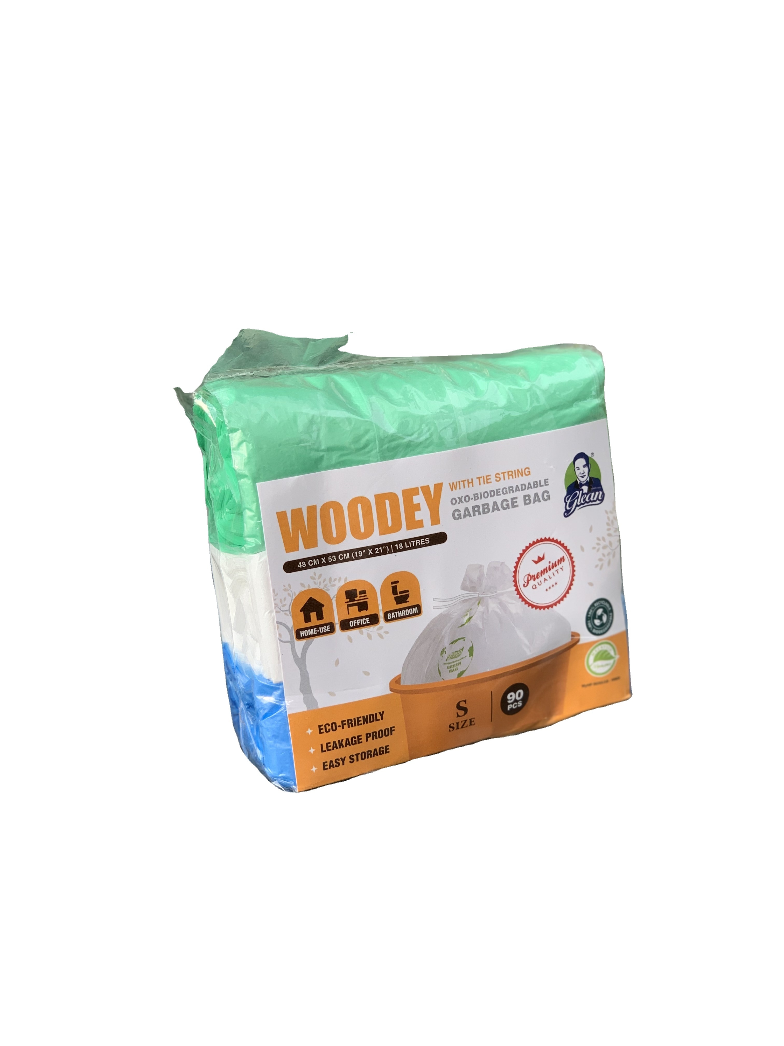 100% Biodegradable Bin Liners 55-60 Gallon Contractor Construction Waste Plastic Trash bags Strong Black Garbage Bags on roll