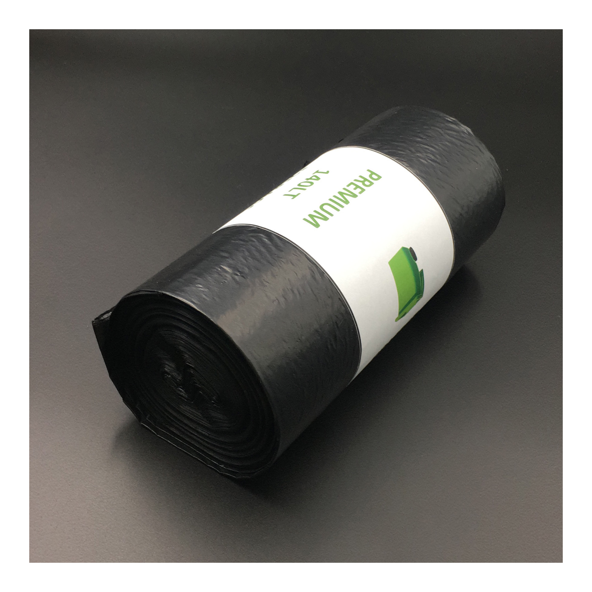 100% Biodegradable Bin Liners 55-60 Gallon Contractor Construction Waste Plastic Trash bags Strong Black Garbage Bags on roll