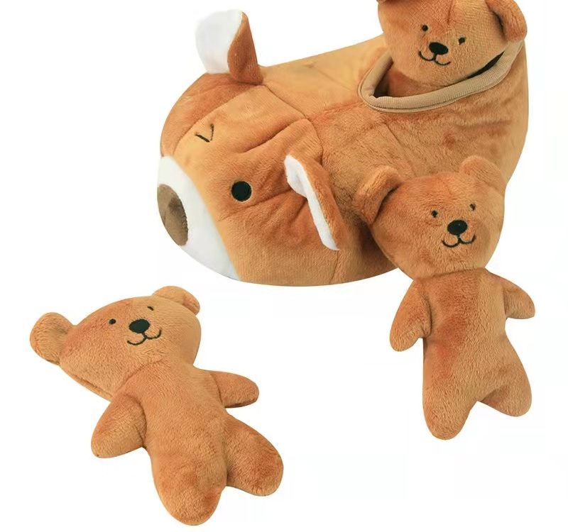 Plush Teddy Hide and Seek Toys for Pet Dogs and Interactive Fun Playing