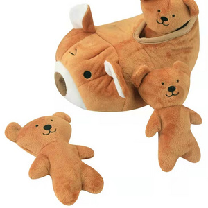 Plush Teddy Hide and Seek Toys for Pet Dogs and Interactive Fun Playing