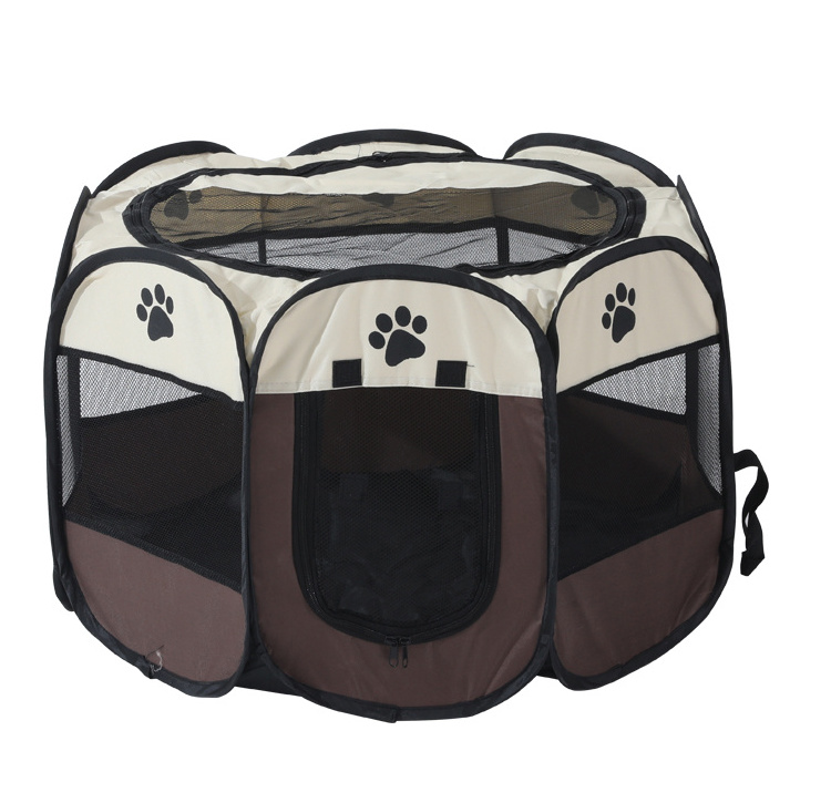 Collapsible Foldable Octagon Pet Tent Playpen cage for Cats, Dogs, Rabbits and Chickens with free carrying case,travel bowl