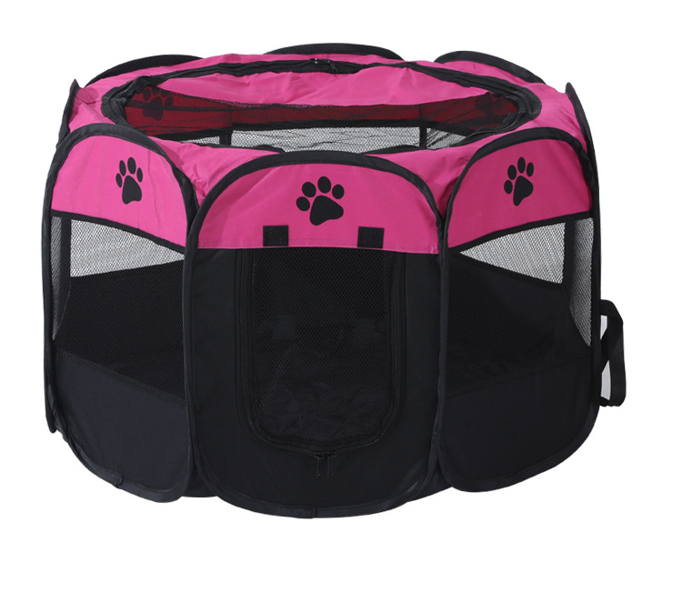 Collapsible Foldable Octagon Pet Tent Playpen cage for Cats, Dogs, Rabbits and Chickens with free carrying case,travel bowl