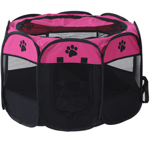 Collapsible Foldable Octagon Pet Tent Playpen cage for Cats, Dogs, Rabbits and Chickens with free carrying case,travel bowl