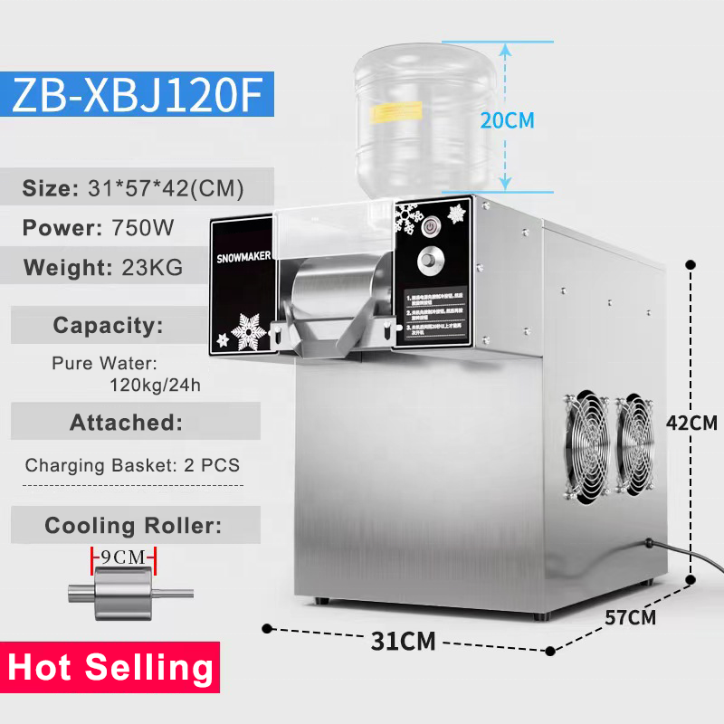 OEM Factory Direct New Home Use Snow Ice Machine 60kg Ice Storage for Restaurants Hotels and Food Shops Retail