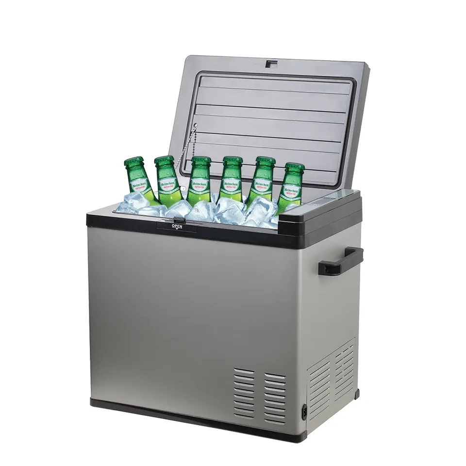 With LED Light Display 12V 240v Portable Camping Electric Cooler Box Refriger Car Cool And Warmer Fridge