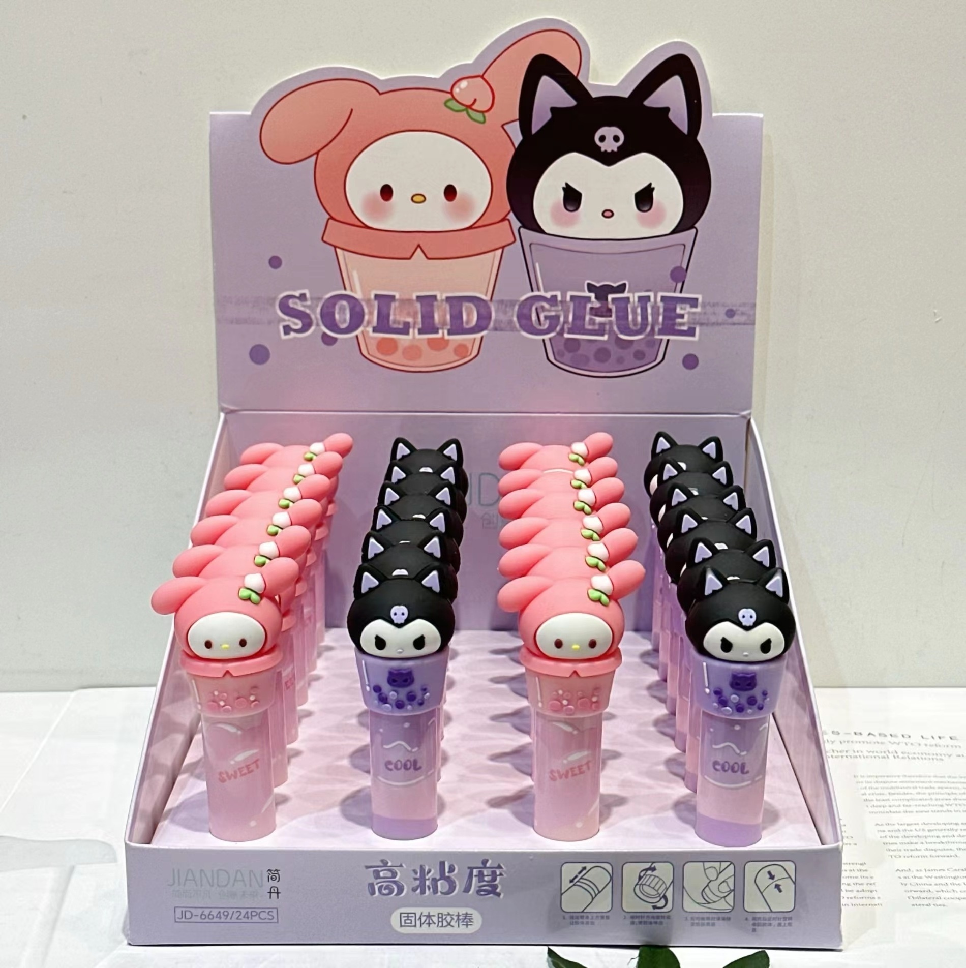 New Cartoon Luoluo Mi Solid Adhesive Cute and Creative Design High Sticky and Fast Drying Solid Adhesive Stick